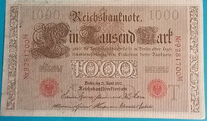 Reichsbanknote 1000 Mark 1910 Unc