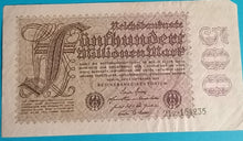 Laden Sie das Bild in den Galerie-Viewer, Reichsbanknote  500 Millionen Mark 1923 gebraucht
