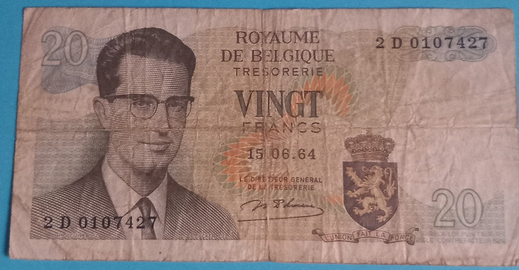 Belgien 20 Francs 1964