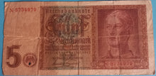 Laden Sie das Bild in den Galerie-Viewer, 5 Reichsmark 01.08.1942 gebraucht
