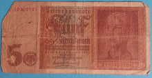 Laden Sie das Bild in den Galerie-Viewer, 5 Reichsmark 01.08.1942 gebraucht
