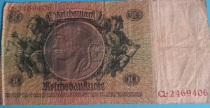 Reichsbanknote 50 Mark 1933 gebraucht