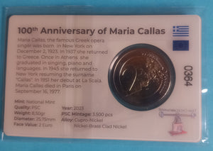 2€ Gedenkmünze Griechenland 100. Geburtstag von Maria Callas 2023