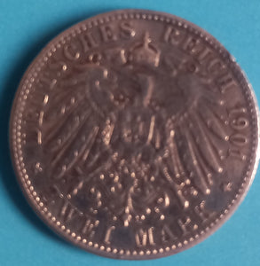 Kaiserreich Preussen 2 Mark 200 Jahre Preußen 1901 Silber