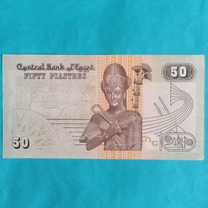 Ägypten 50 Piastres  Unc blaue halber 50