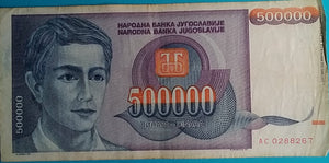 Jugoslawien 500.000 Dinara 1993 gebraucht