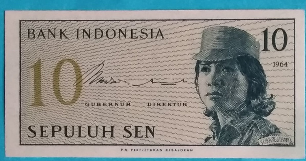 Indonesien 10 Sen 1964 Unc