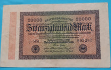 Laden Sie das Bild in den Galerie-Viewer, Reichsbanknote 20.000 Mark 1923
