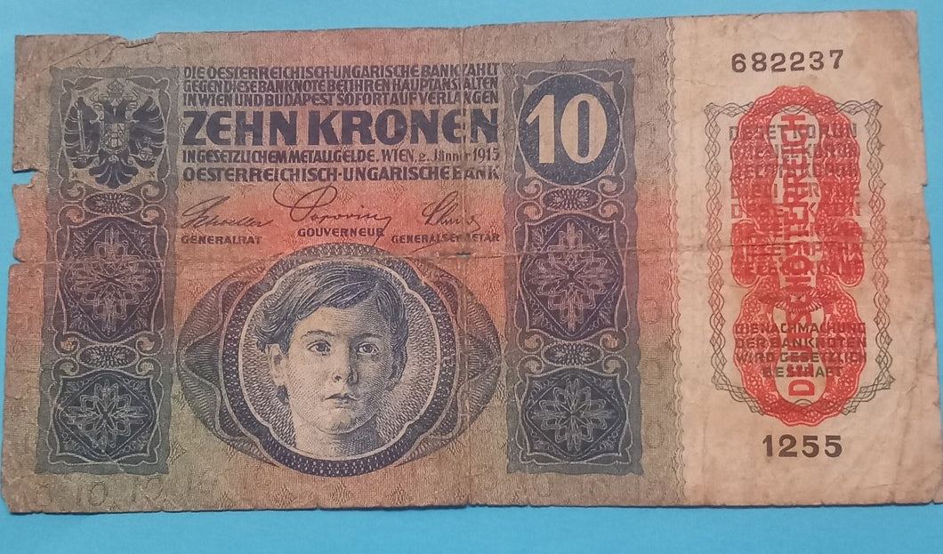 Österreich 10 Kronen 1915  gebraucht