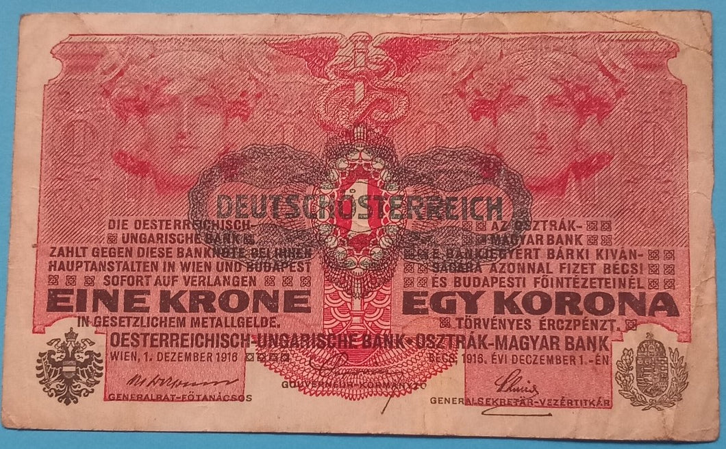 Österreich  Krone 1918  gebraucht