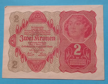 Laden Sie das Bild in den Galerie-Viewer, Österreich  2 Kronen 1922 gebraucht
